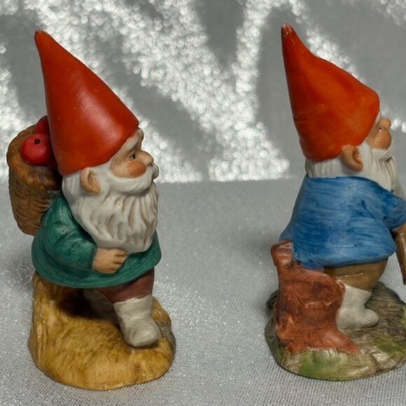 PAIR OF VINTAGE 1979 ENESCO GNOME FIGURES TAIWAN - Picture 3 of 8